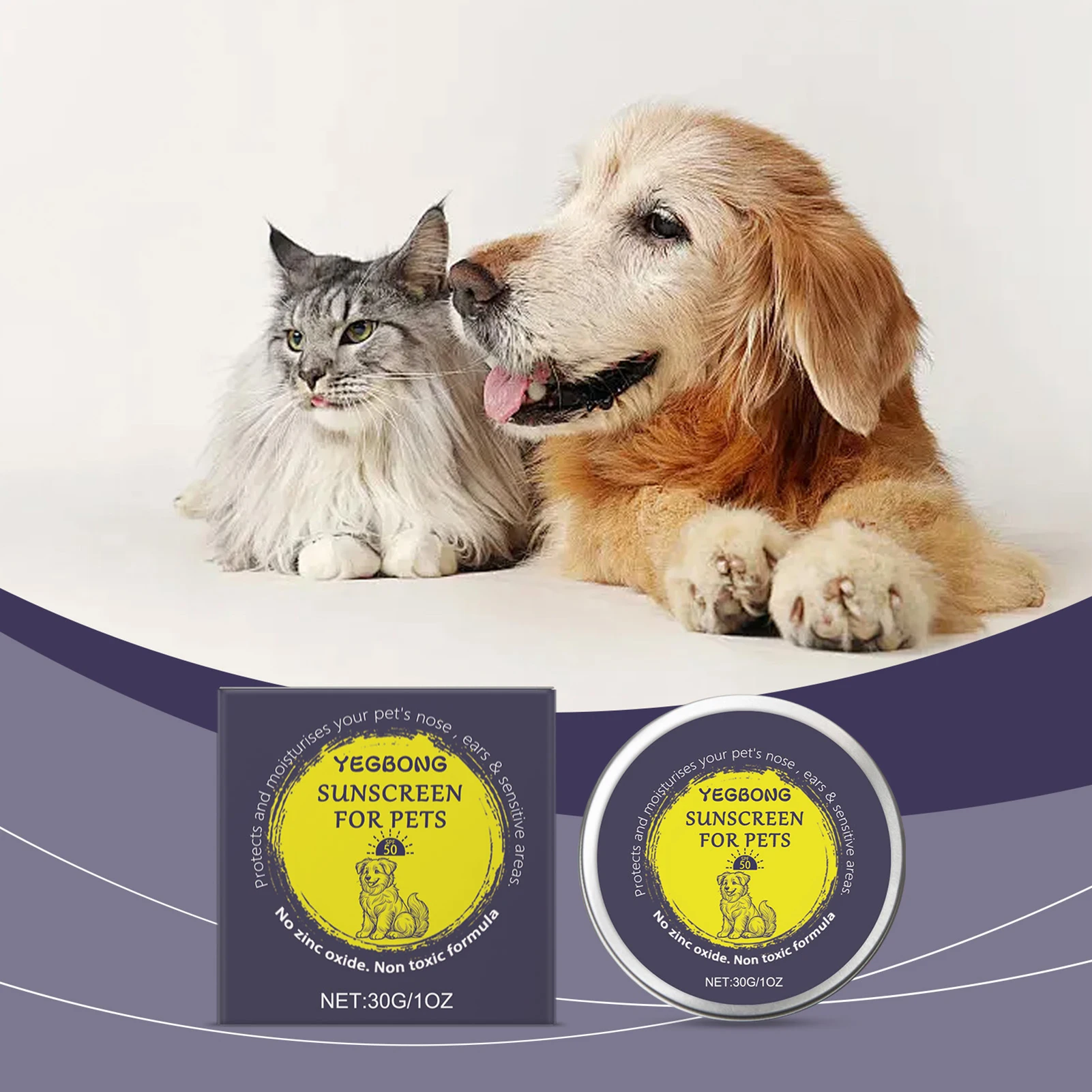 30g Bálsamo de protección solar para mascotas Crema de protección solar ecológica para perros de lata para perros, gatos, caballos y otros animales
