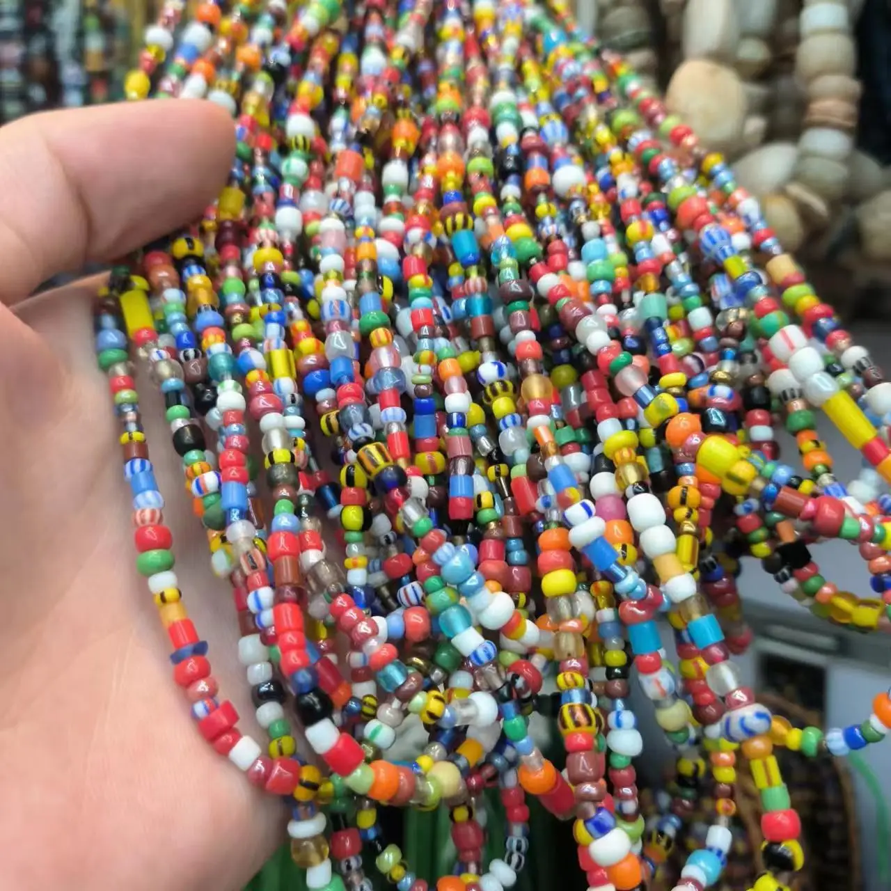 1pcs/lot Mini Glass Bead Color Strip scattered beads African trade colored beads christmas glass retro ethnic accessories gem