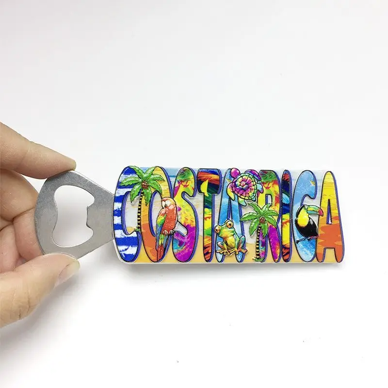 

Costa Rica 3D Resin Fridge Magnet - Cute Refrigerator Magnets with Toucan & Parrot, Imanes para Refrigerador, Petit Cadeau
