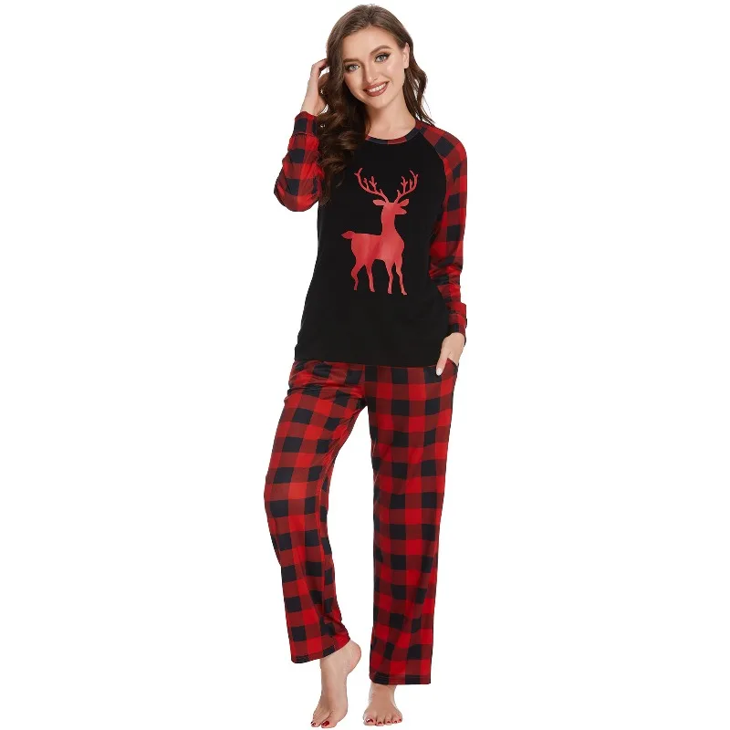 Unisex Long Sleeve Christmas Print Loungewear Set Autumn Winter Featuring Coordinated Pajama Long Sleeves Long Pants Wome XXLn