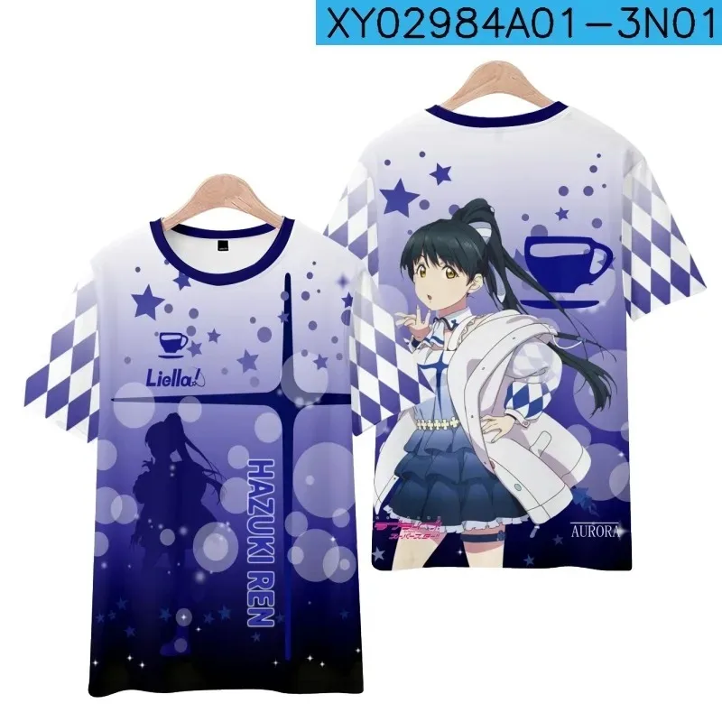 NEW! Lovelive, superstar! 3d printing T-shirt summer fashion around neck short sleeve popular anime japanese streetwear