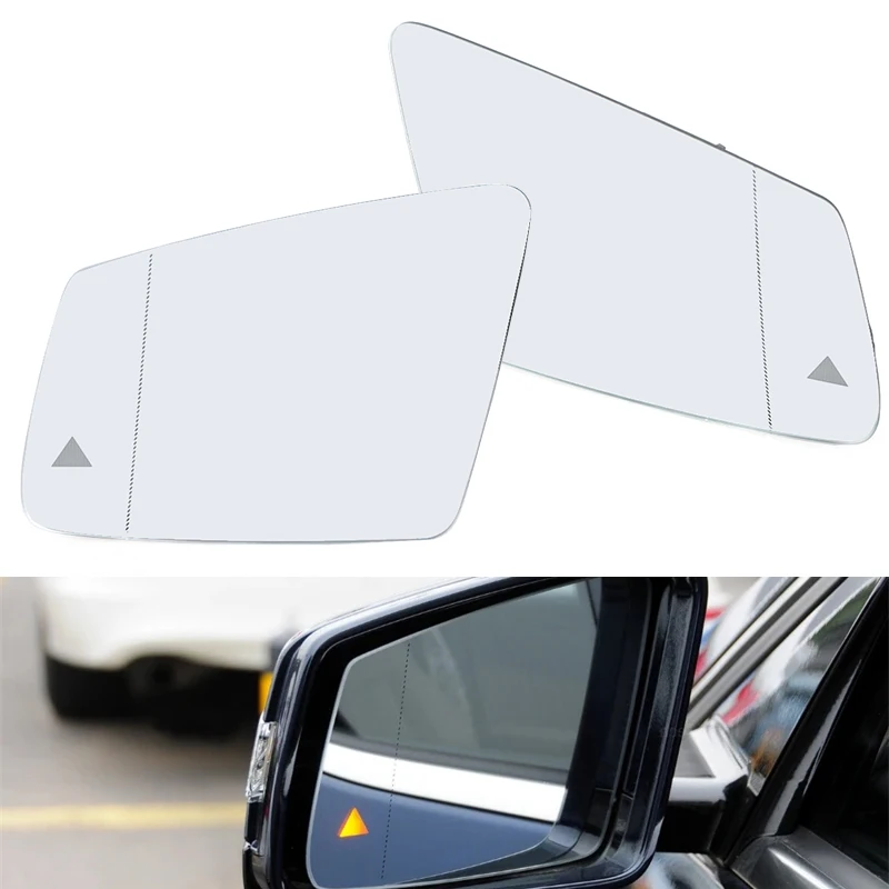 

For MERCEDES BENZ A B C E S CLA CLS GLA GLK W117 W176 W204 W207 W212 W221 W246 Heated Blind Spot Warning Side Mirror Glass BSA