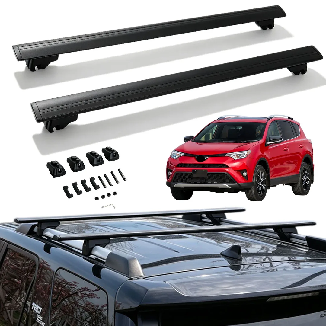 2PCS Cross Bars Fit For Toyota RAV4 RAV-4 2014-2018 Roof Rail Rack Cargo Cargo Bars Rooftop Carrier Aluminum