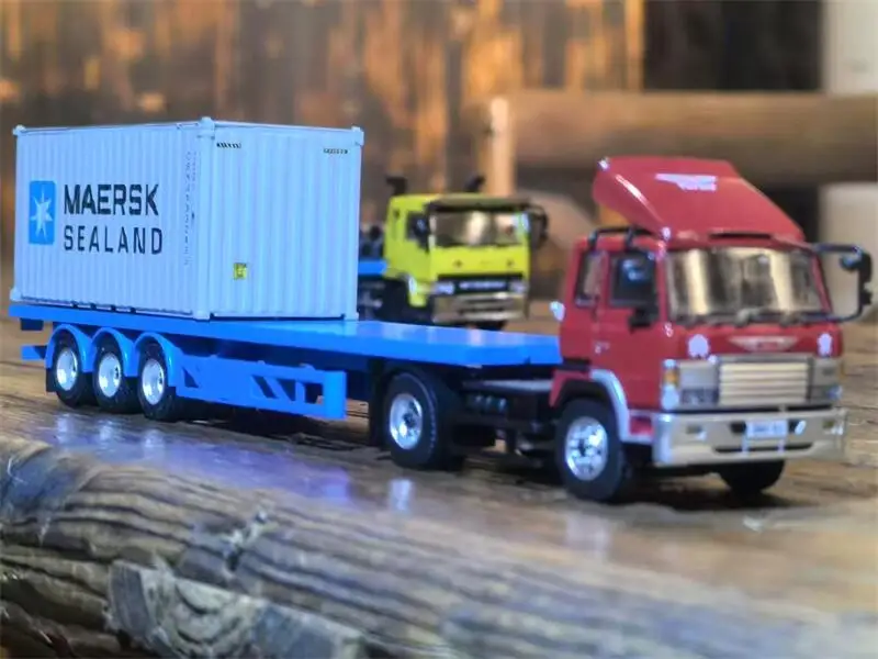 1:64 Full metal trailer plate Blue Diecast Collector's Vehicle Model Car