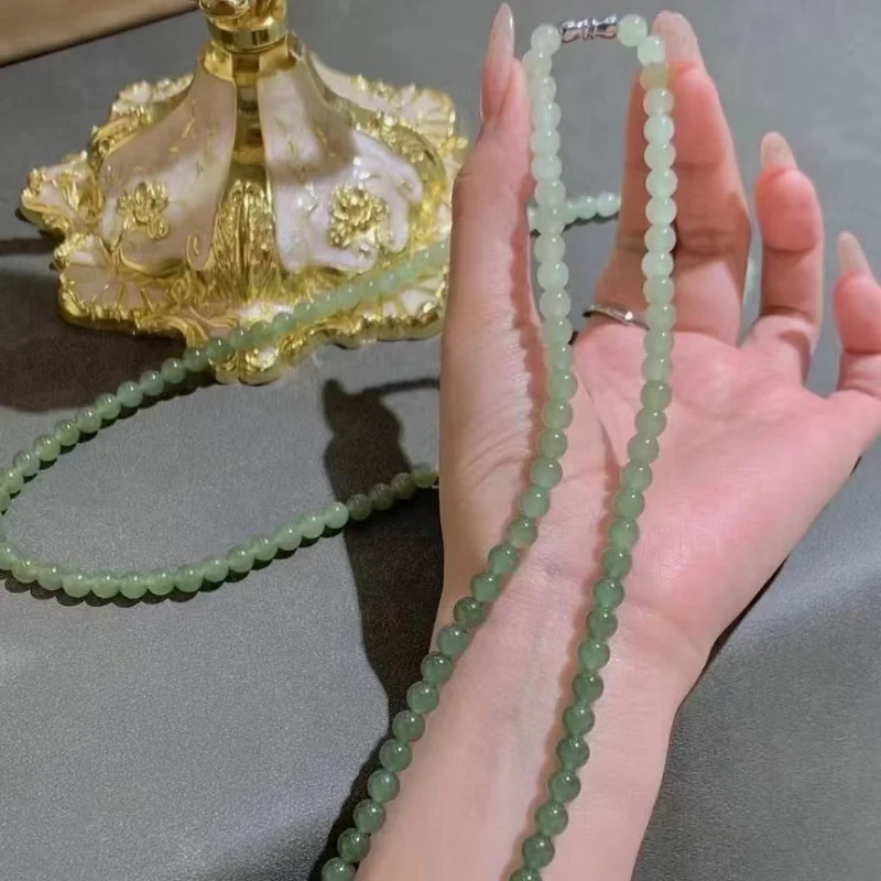 

Ожерелье из натурального зеленого нефрита Hetian с натуральным градиентом
