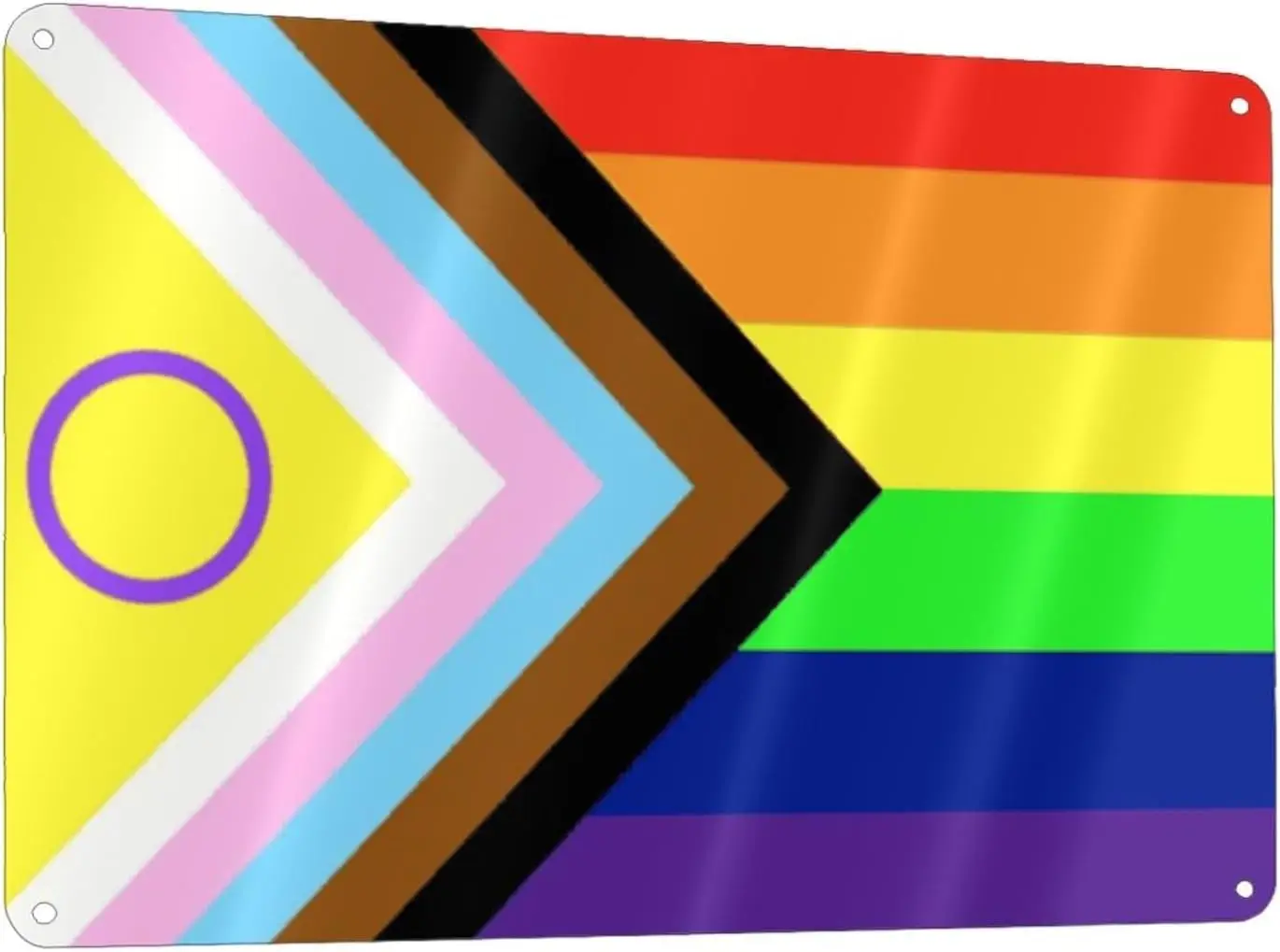 Y1,New Intersex Progress Pride Metal Sign,  Wall Art Signs Cover Aluminum for Men/Women/Indoor/Outdoor