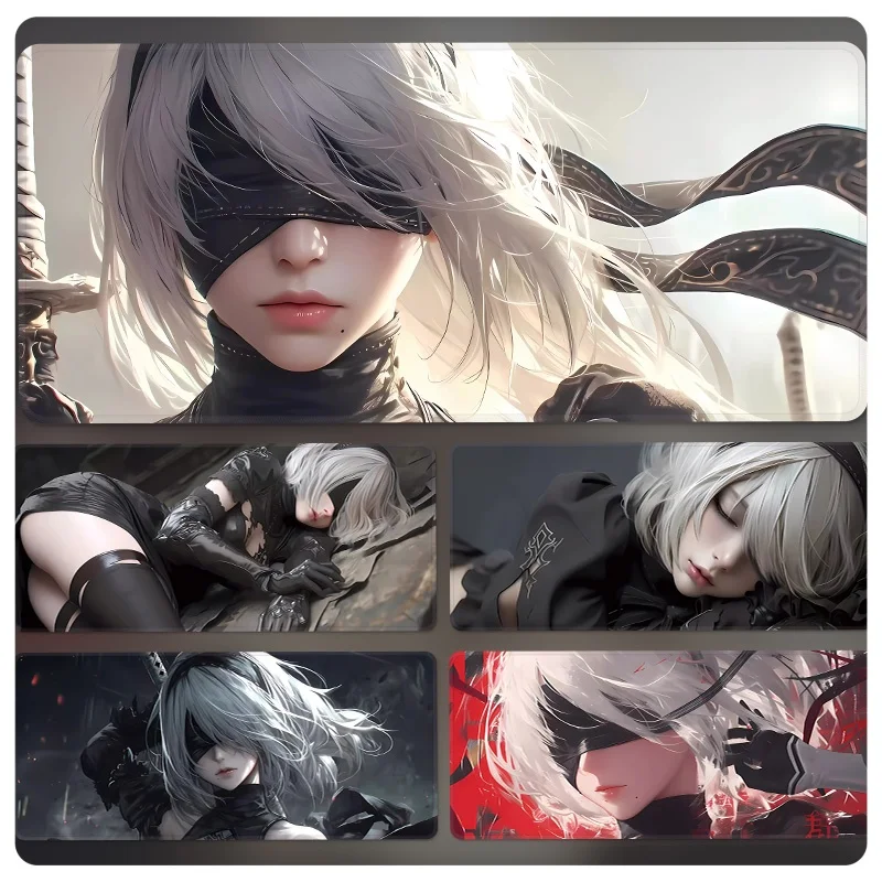 

Механический коврик для клавиатуры в стиле супер аниме с мышью Hot Era 2b, резиновый игровой настольный коврик для киберспортивных фанатов, компьютерные аксессуары