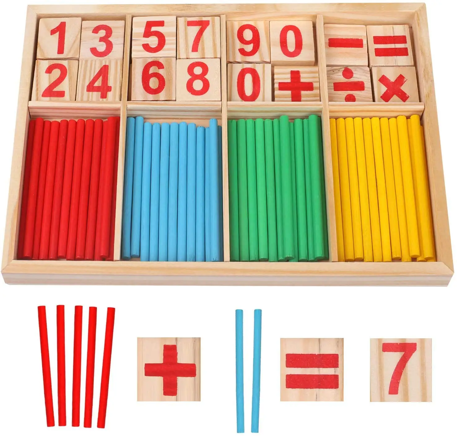 Bâton de comptage Montessori pour enfant, jouets de calcul, maths, fuchsia, maths, arithmétique, aides, cadeau