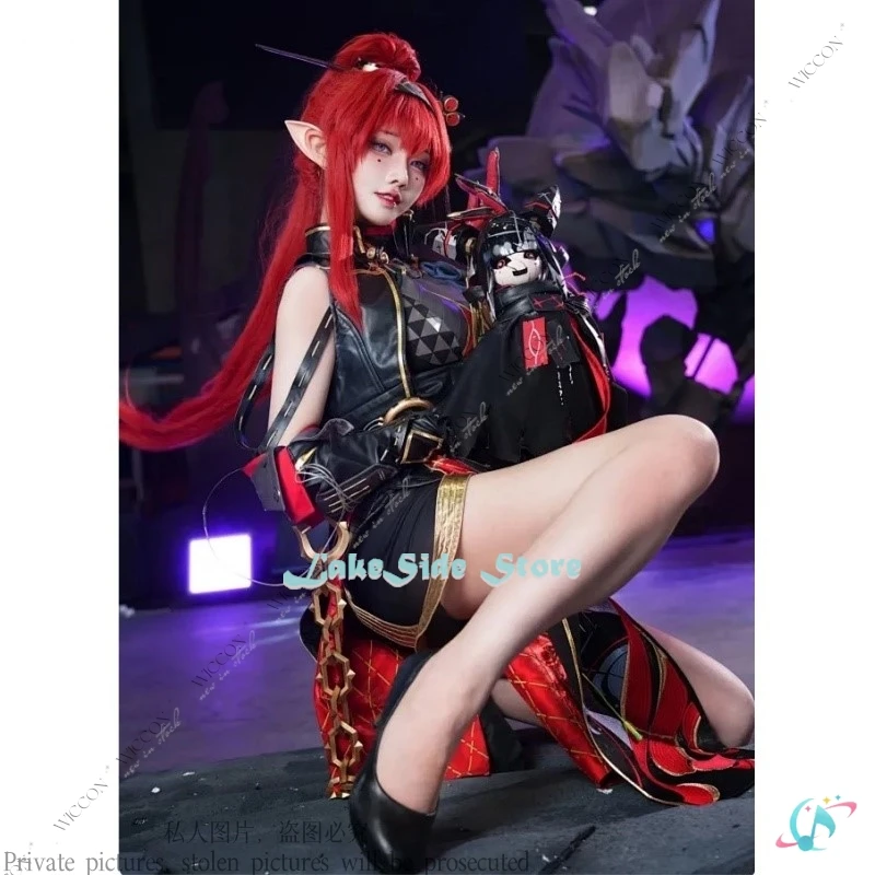 Yinlin Nieuwe Game Wuthering Golven Anime Cosplay Kostuum Pruik Jurk Uniform Oorbellen Hoofddeksels Cheongsam Halloween Vrouwen Cos Rollenspel