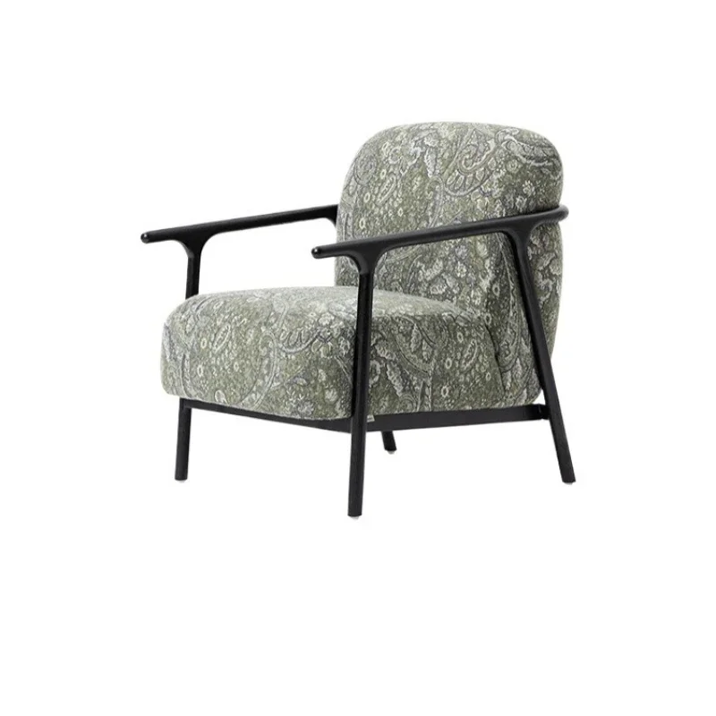 

Solid wood soft bag armrest master sofa chair light luxury minimalist single