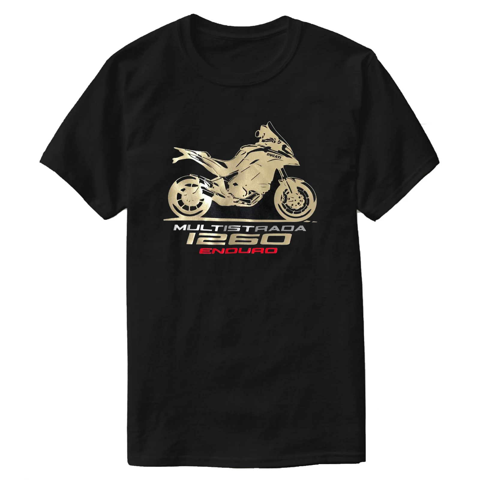 

Italy Multistrada 1260 Enduro Outline T-Shirt 100% Cotton O-Neck Short Sleeve Summer Casual Mens T-shirt Rider Streetwear