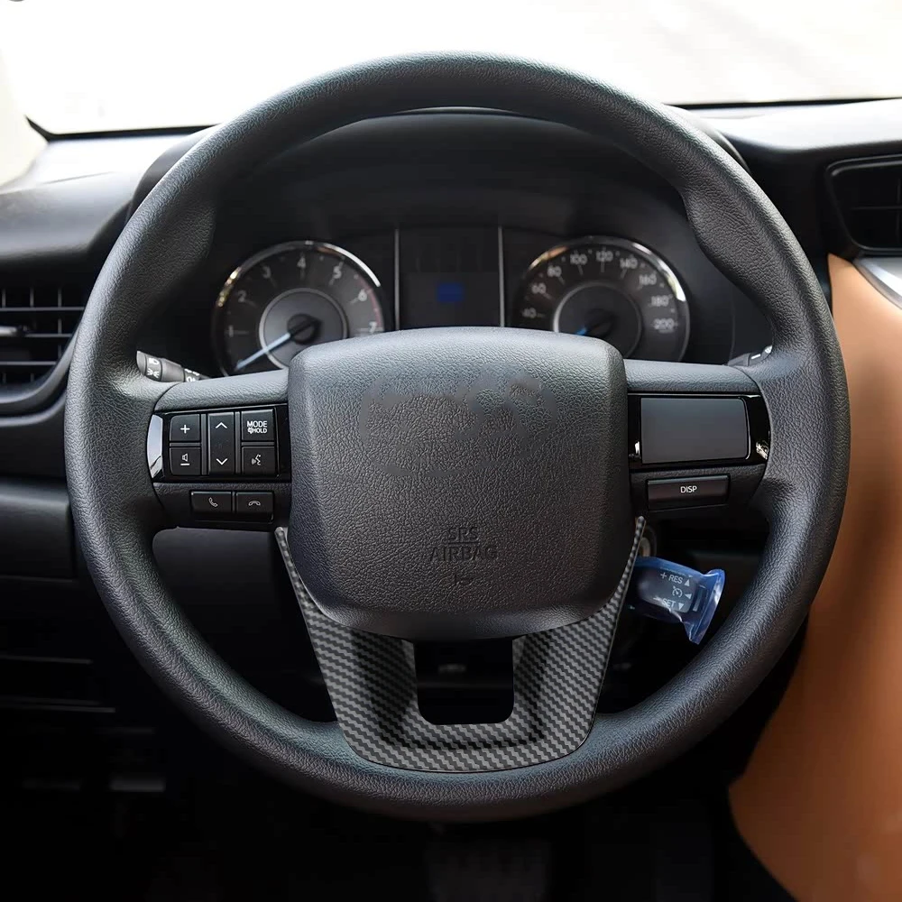 Steering Wheel Cover Trim for Toyota Fortuner Hilux Revo Conquest 2016 - 2022 Decoration ABS Sticker Accessories