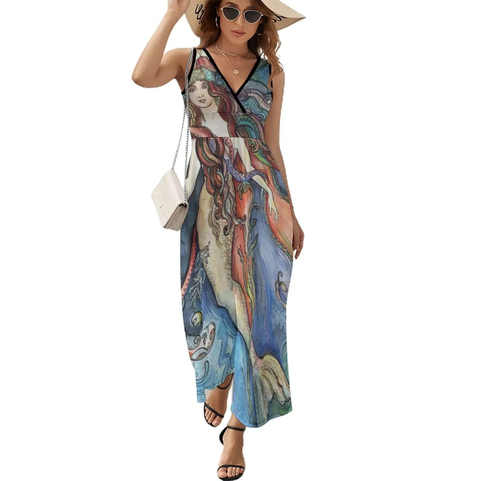 

The Mermaid_La Sirène. Sleeveless Dress beach outfits for women Clothing female