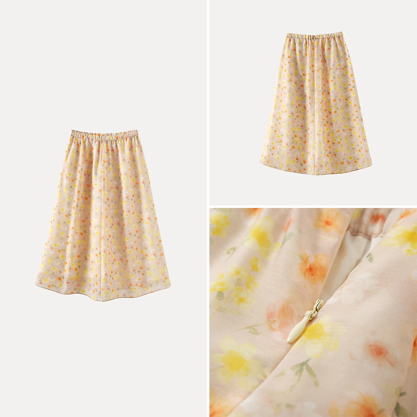 Fashionable Floral Print Elastic Waist  Skirt Women's Autumn 2026 New Arrival Individual Style Matching Trend Zadata