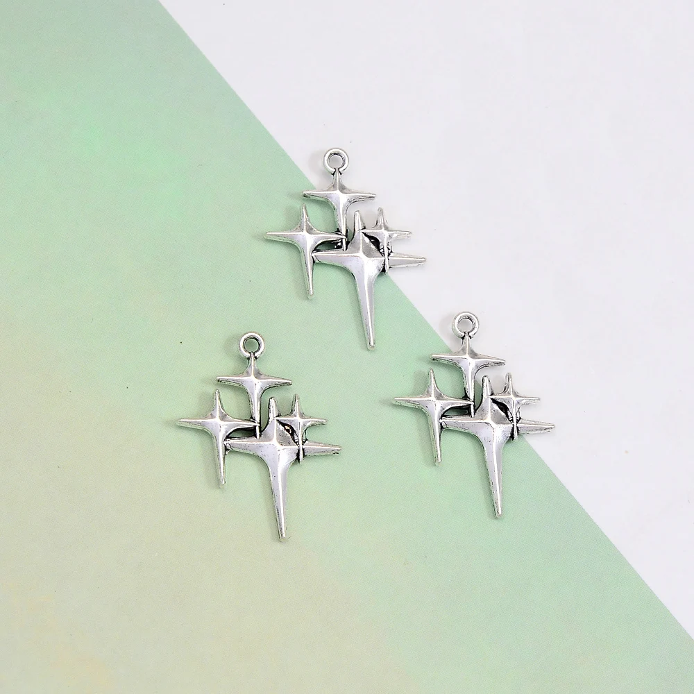 

15pcs/Lot 22x29mm Vintage Morning Star Charms Cross Pendants For DIY Earring Necklace Jewelry Making Accessories Handmade Crafts