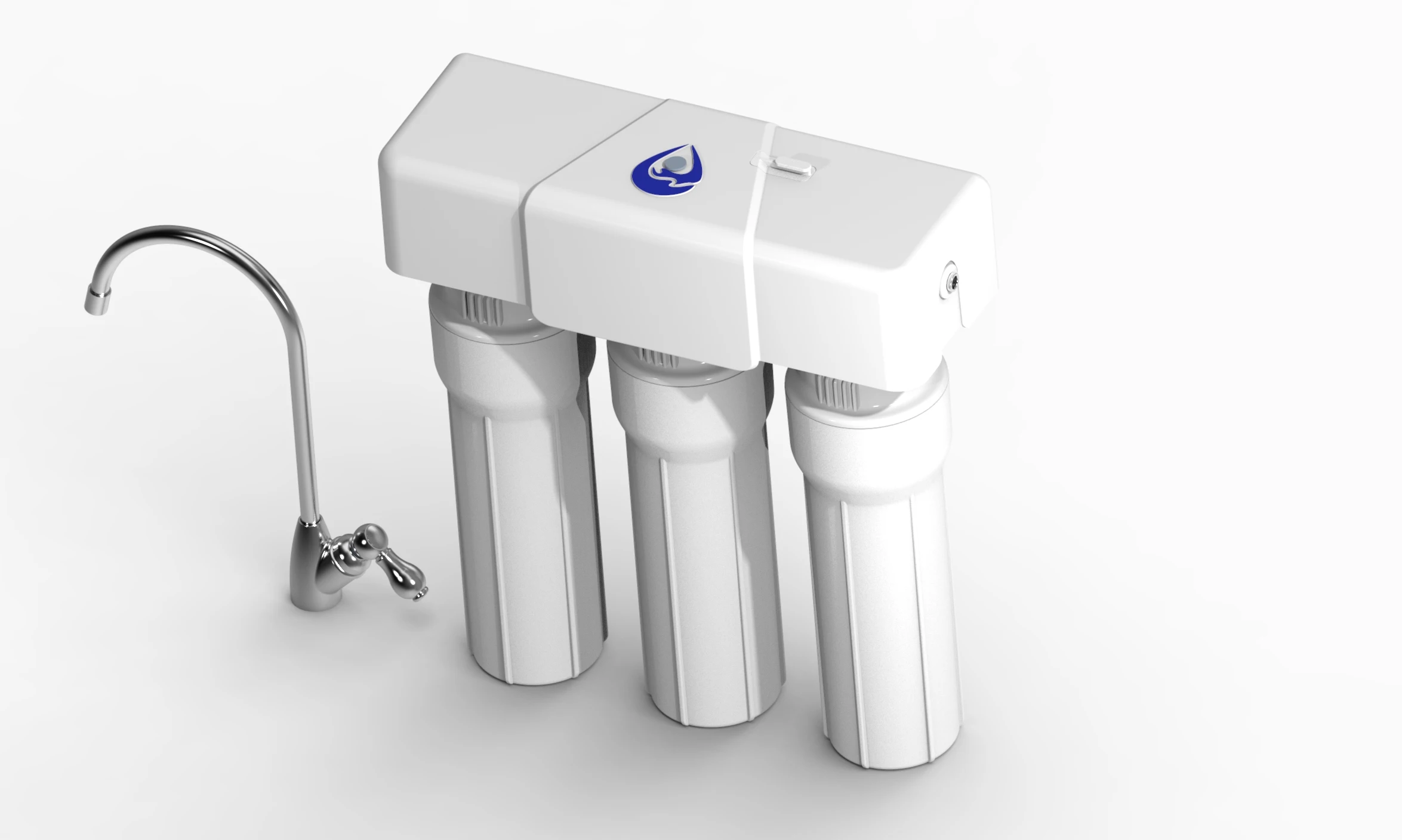 401 PFAS PFOS إزالة MTBE البلاستيكية الصغيرة 3 مراحل ترشيح المياه كتلة الكربون الأمريكية