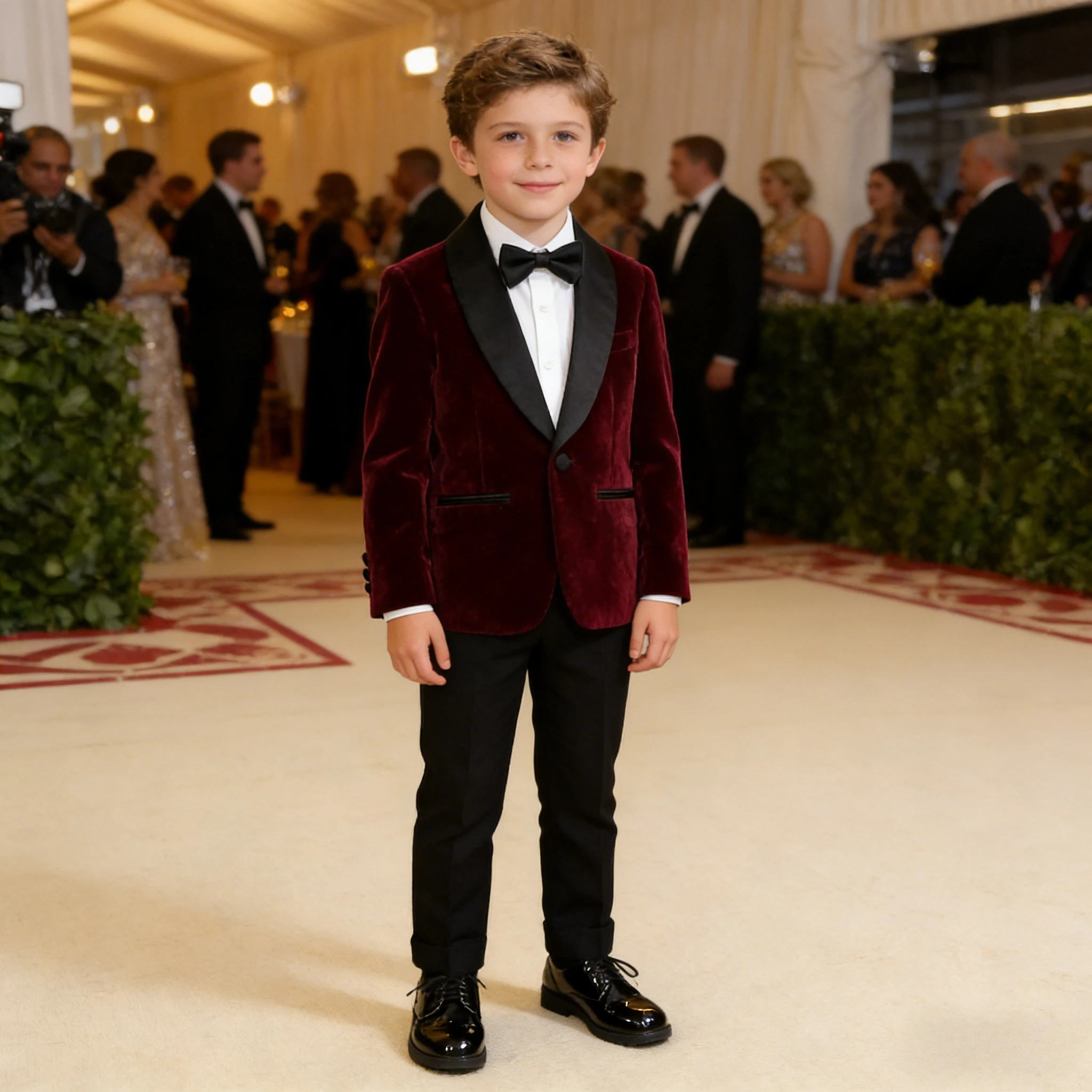 Children One Year Old Birthday Tuxedo Outfits Black Elegance Velvet Weddings Suit for Boys Gentleman Piano Performance Costume