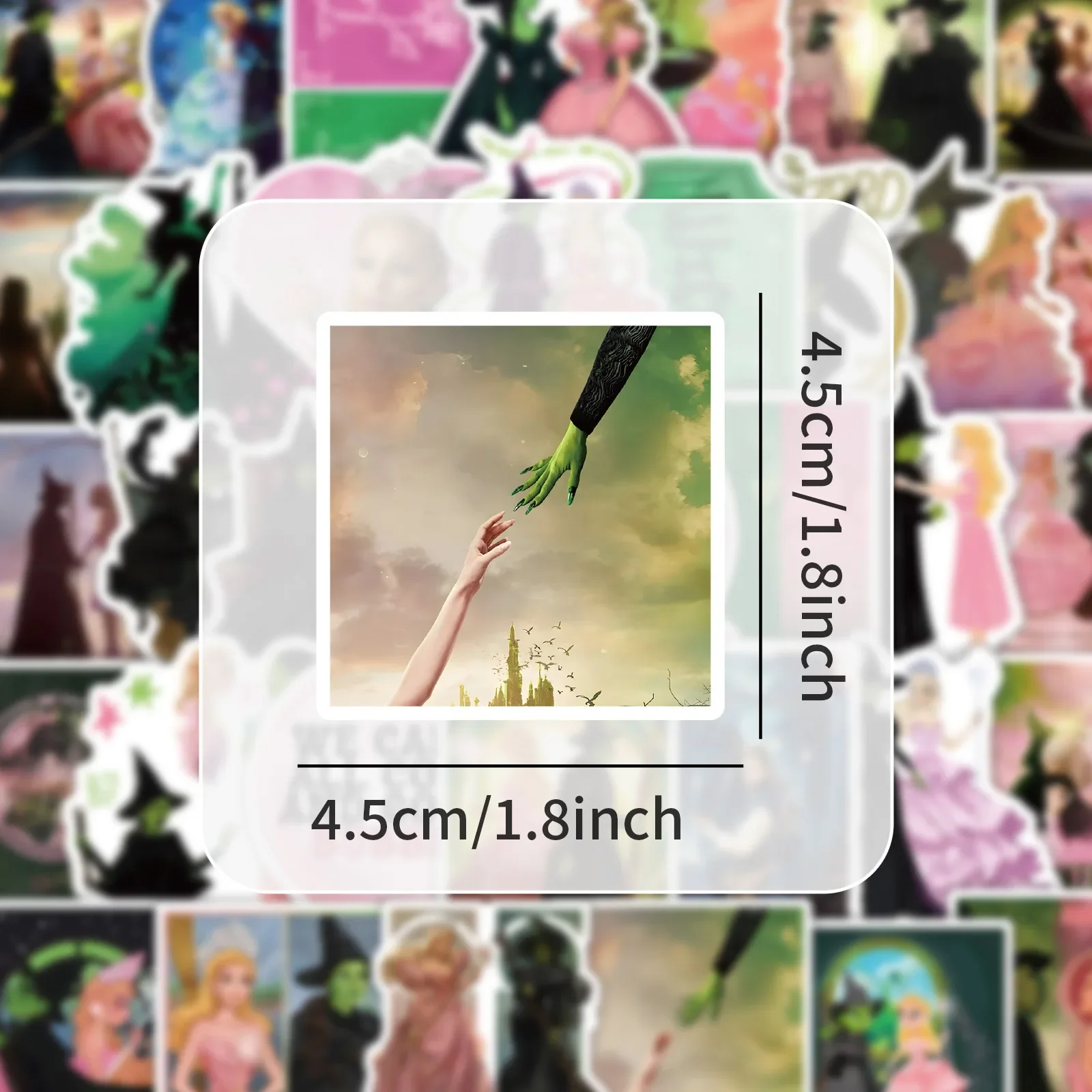 50PCS Wicked Part One Love Elphaba Glinda สติกเกอร์สติ๊กเกอร์ของเล่น DIY กระเป๋าเดินทางสเก็ตบอร์ดโทรศัพท์กระเป๋าจักรยานสติกเกอร์ของขวัญ