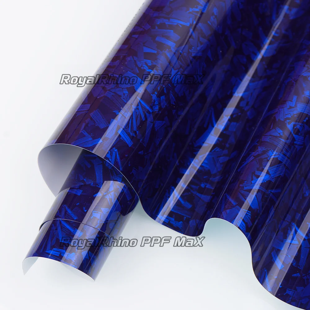 59ft High Glossy Forged Blue Carbon Fiber Car Motorcycle Vinyl Wrap Film With PET Liner Air Bubble Free