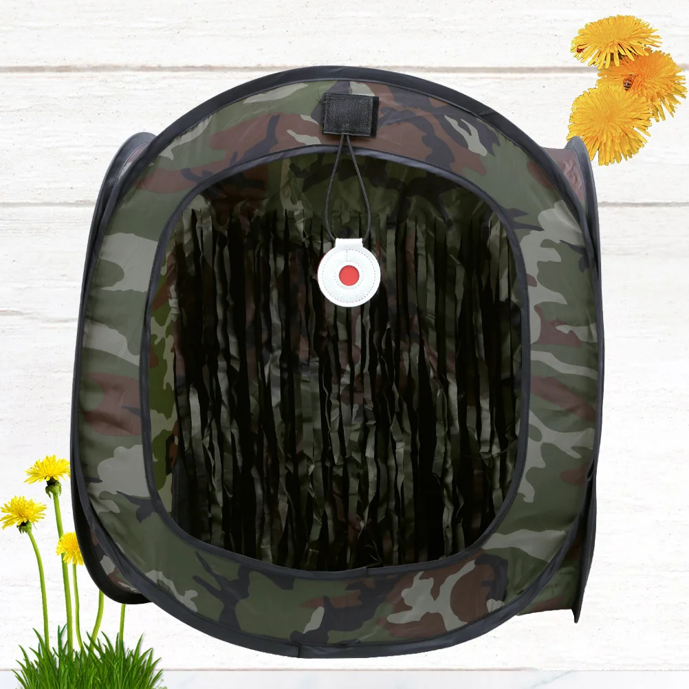 Training Tent Foldable Camouflage With 4 Nylon Clasps Double Mesh Fabric Portable Detachable Mute Shooting Practice Tool For
