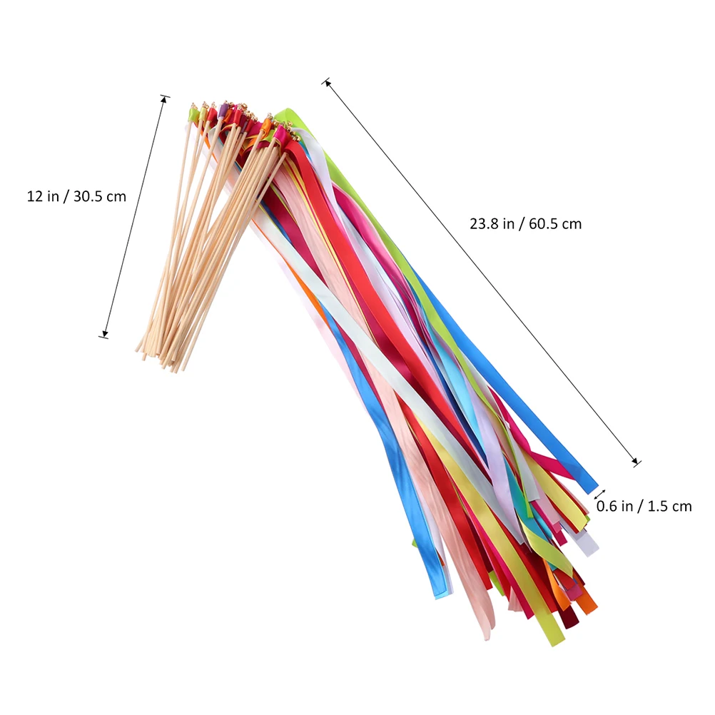 

Fairy Wand Wedding Party Wands Ribbon Streamers Sticks Supplies with Bells Props