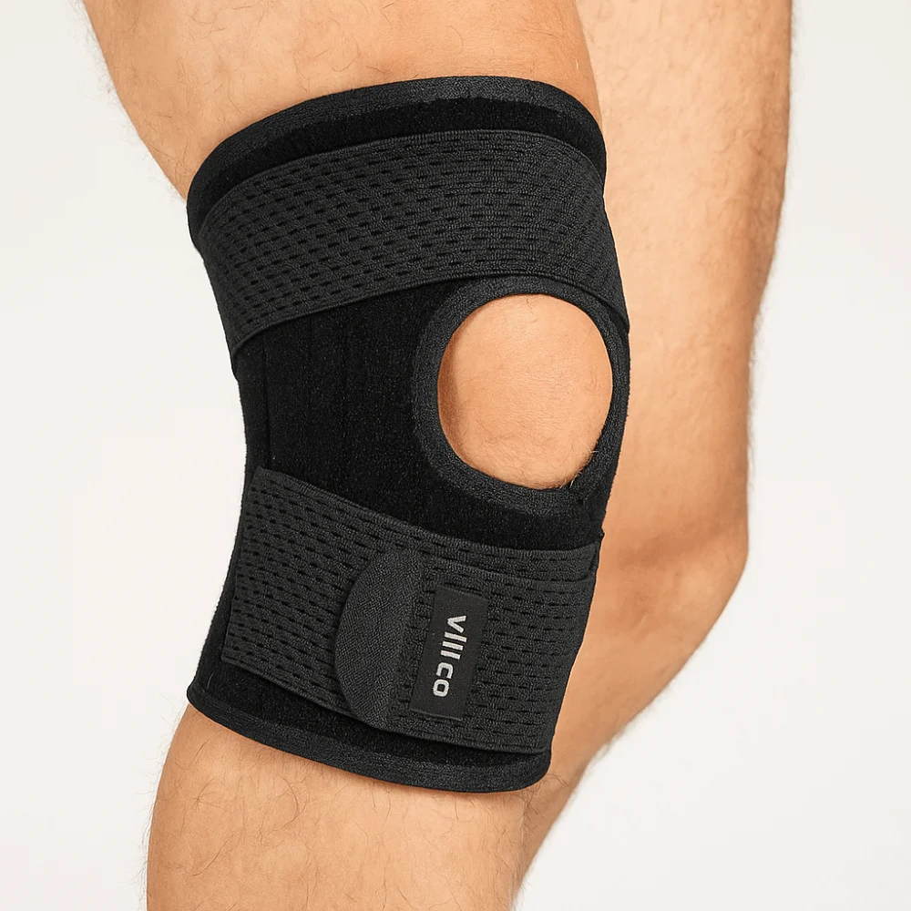 Pressurized Elastic Sports Kneepad Non-Slip Thin Design Knee Support Adjustable Strap Breathable Fitness Gear Outdoor Sports