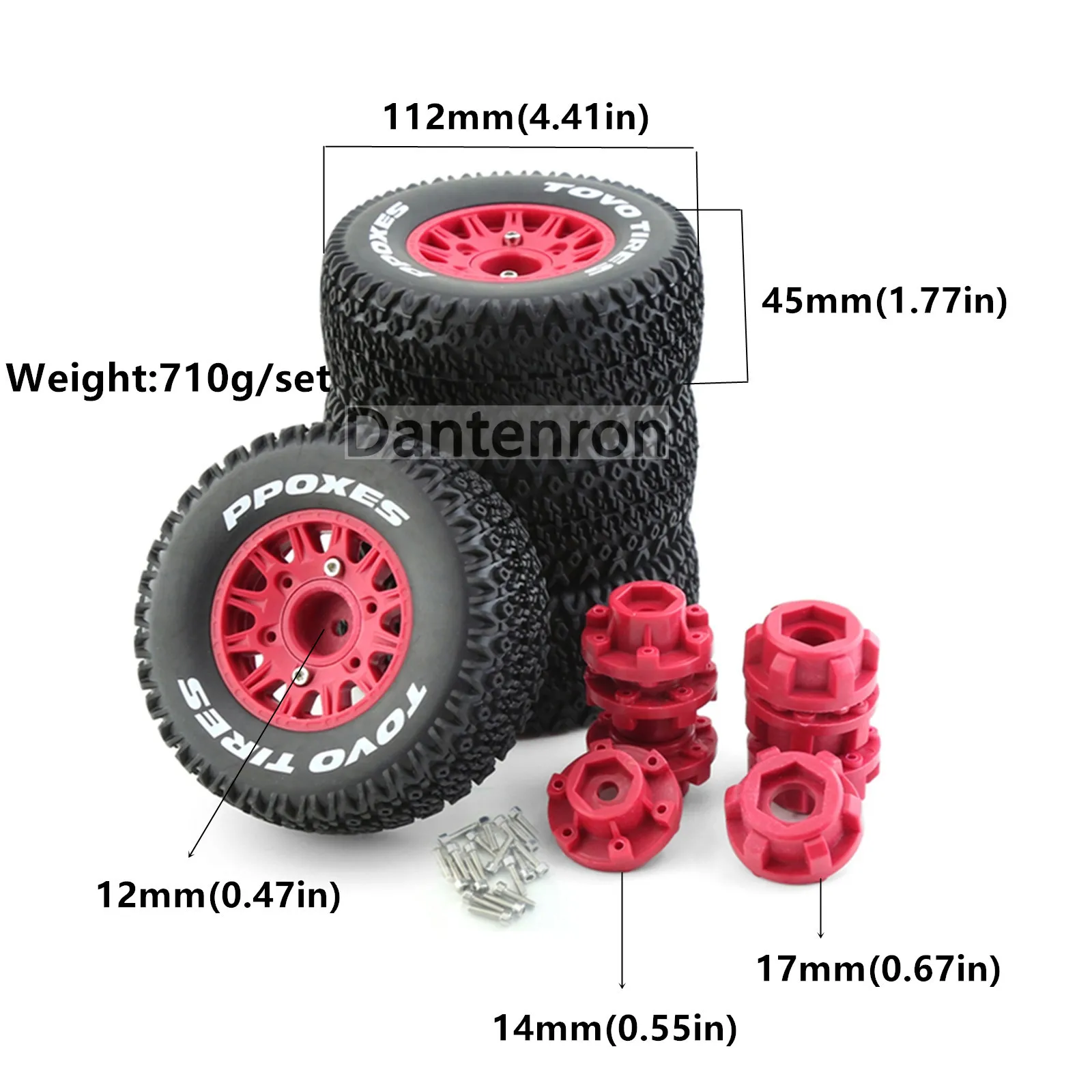 Opony terenowe i felgi z sześciokątem 12 14 17 mm do samochodów ciężarowych RC w skali 1/8 1/10 ARRMA Traxxas Slash HPI VKAR Redcat HSP LRP