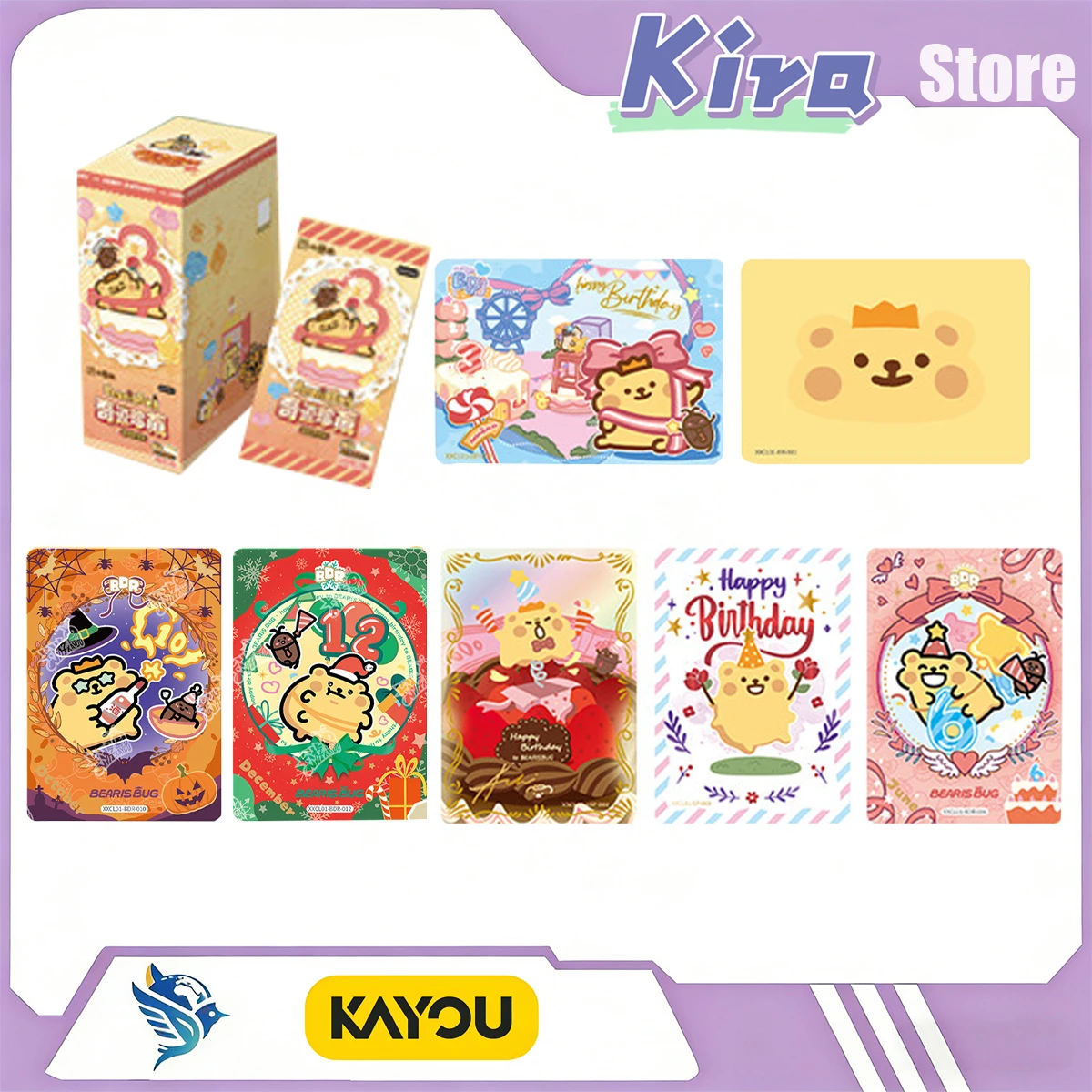cartes-de-collection-kayou-little-bear-beetle-miracle-collection-cartes-d'insectes-qui-vivent-pour-toujours-jouets-surprise-pour-enfants-cadeaux-reconfortants