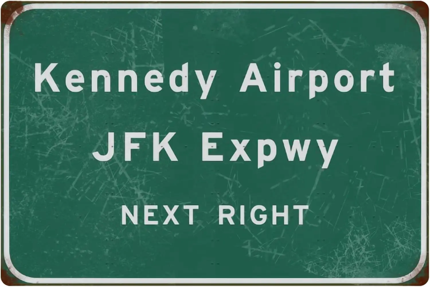 Metal Sign Vintage Kennedy Airport JFK Expwy Directions Bar Club Home Garage Wall Decor Street Signage Cafe Backgro