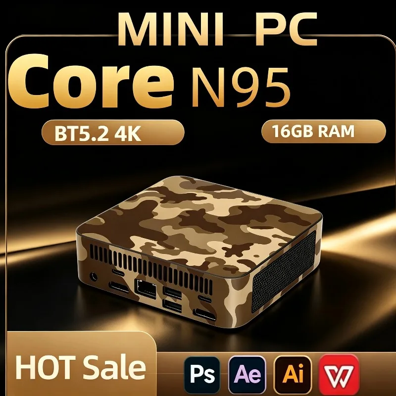 Slim Mini Pc Intel N95 Mini PC Computer 16GB RAM 1TB SSD Gaming PC Wifi 6 BT5.2 Mini PC Desktop