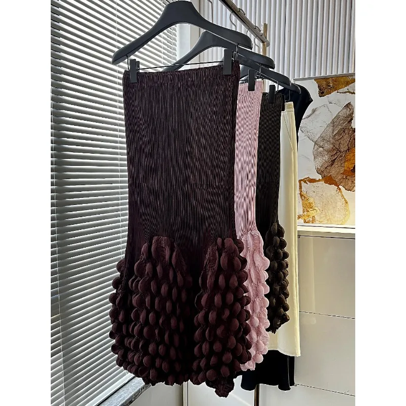 

Женская плиссированная юбка Miyake 2026: Уникальная дизайнерская плиссировка, высокая талия, универсальный А-силуэт, облегающая юбка-карандаш для женщин