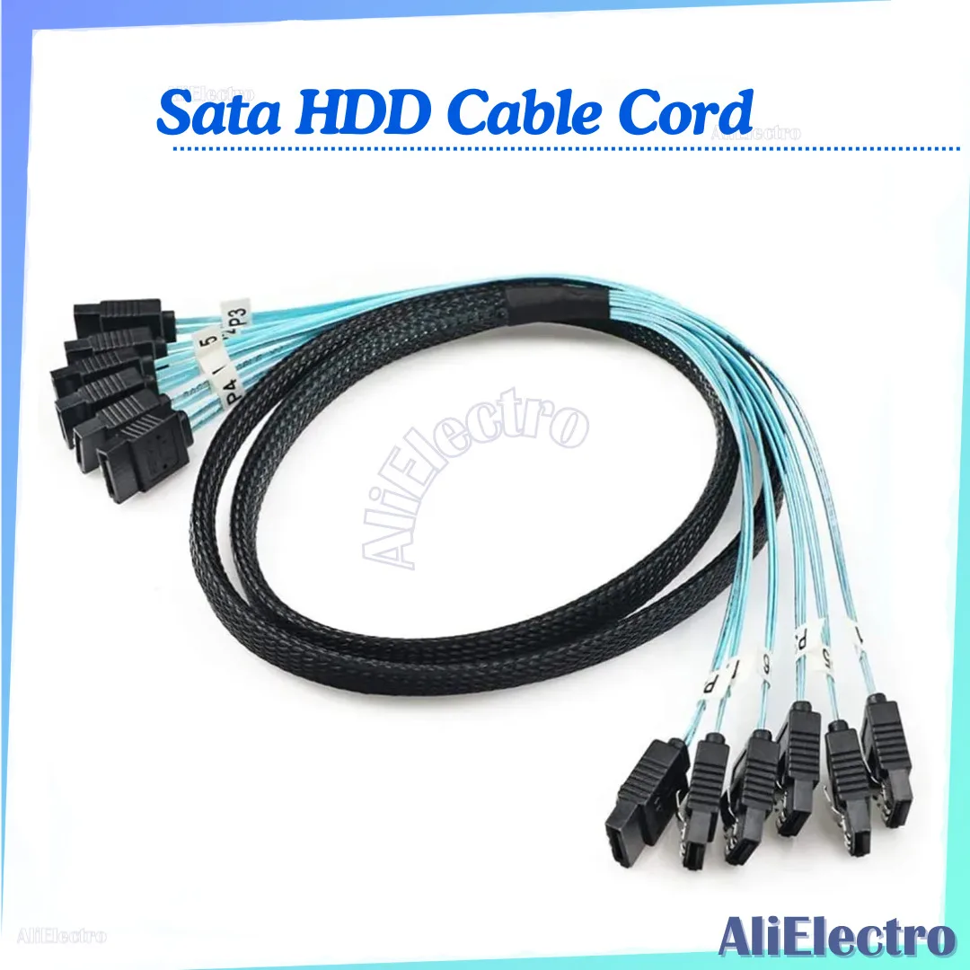 

4/6 pcs/set Sata To Sata Cable 4/6 Ports/Set Date Cable 7 Pin Sata Sas Cable 6Gbps Sata To Sata HDD Cable Cord For Server Mining