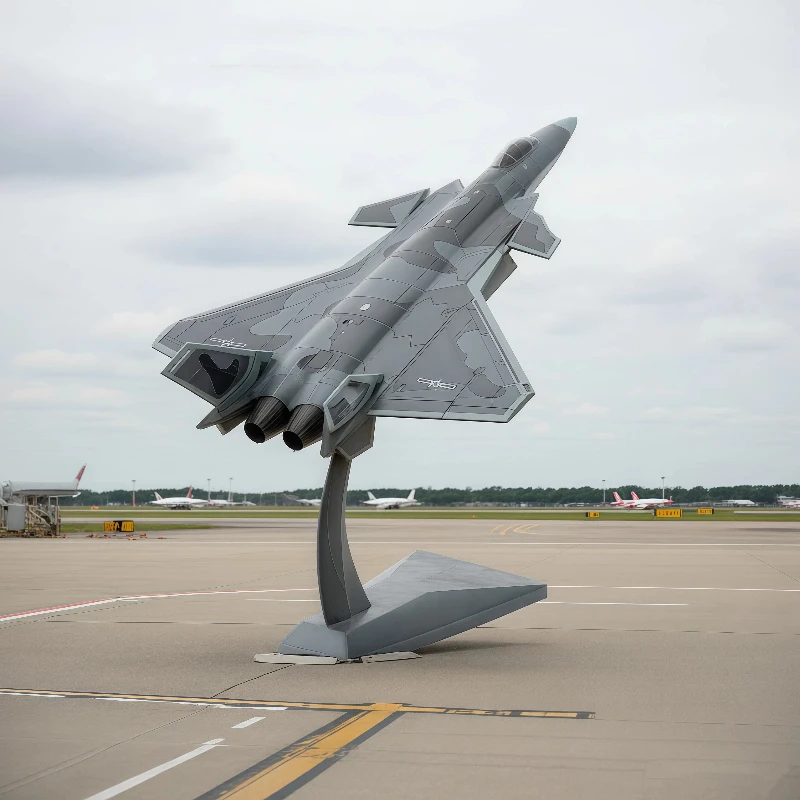 

J-20 Fighter Aircraft Model 1:100 Scale High Simulation Alloy Military Replica Collectible Toy Gift For Aviation Enthusiasts