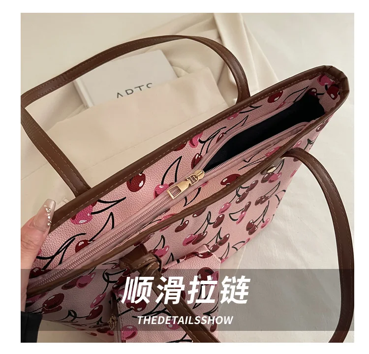 2026 Neue Bedruckte Tragetasche für Damen Große Kapazität Lässige Schultertasche Mode 2-teiliges Set Handtasche – Detail 4