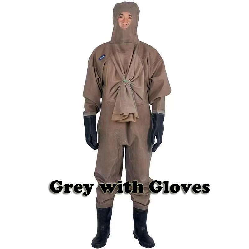 1mm Men’s Full Body Rubber Waders Waterproof Fly Fishing Wader Suit Marine River Hunting Overalls Women Water Pant with Boots
