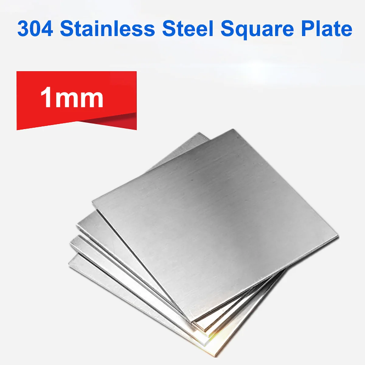 Thickness 1mm 304 Stainless Steel Square Plate Polished Plate Sheet 50x50 100x100 150x150 200x200 250x250 300x300 400x400mm