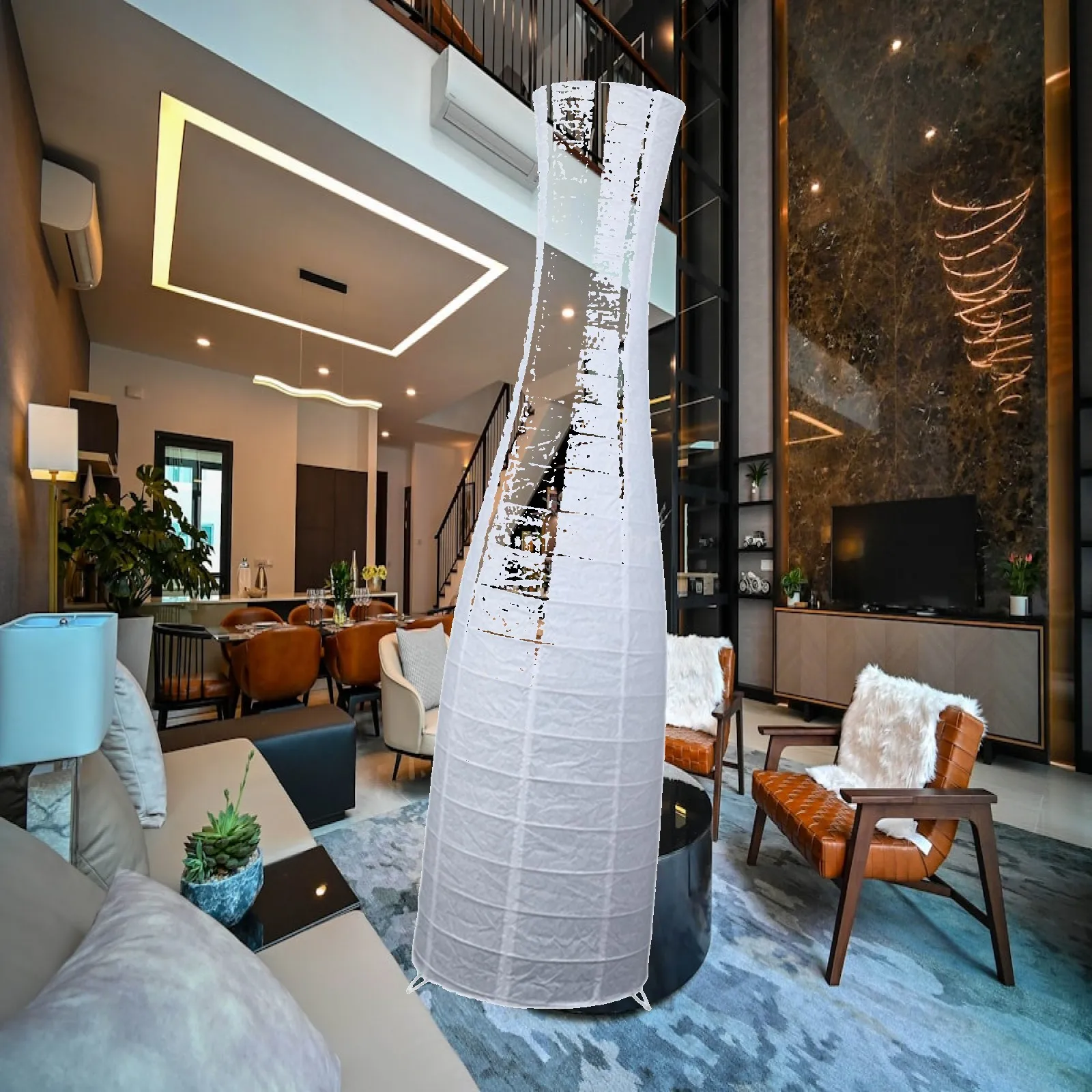 Nordic Paper Floor Lampshade Replacement Tall Elegant Lamp Shade for Living Room and Bedroom Lighting