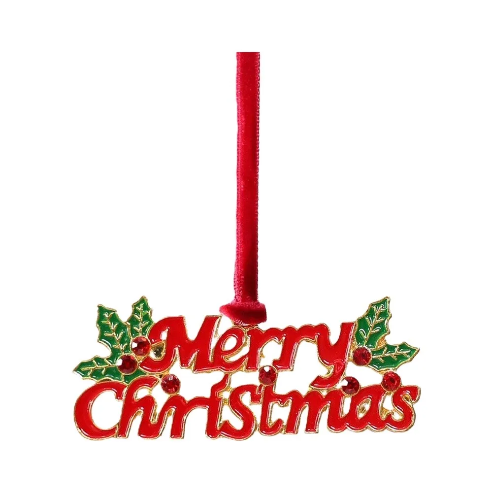 8pcs Alloy Snowman Reindeer Christmas Tree Pendants Red Green Ornaments For Holiday Home Decoration Festive Hanging Accessories