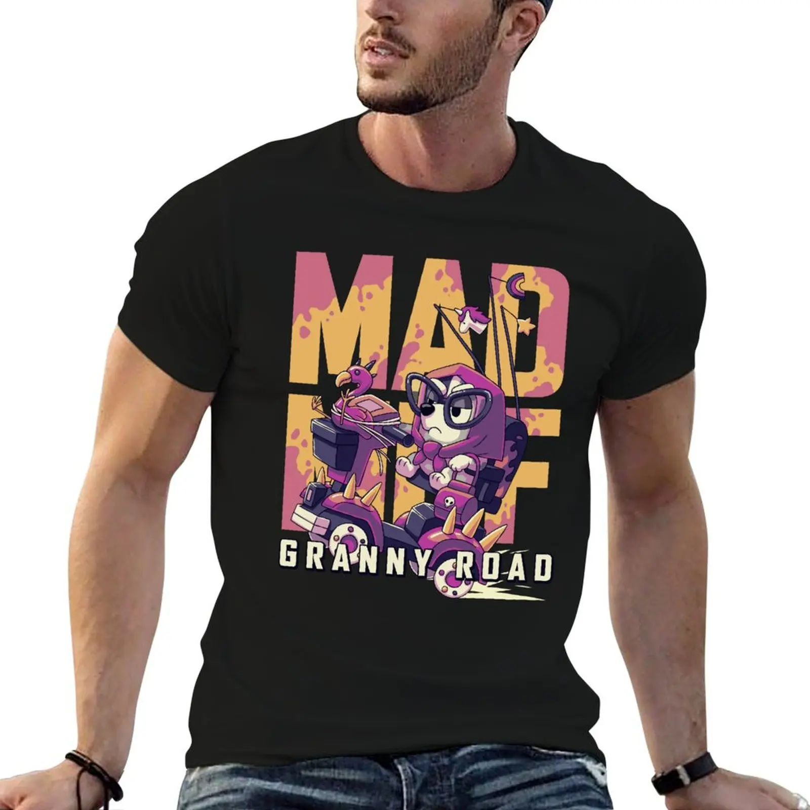 Mad Muf: Granny Road // Muffin Heeler, Aussie dog, Bingo, Bandit, Chilli T-Shirt UV Sun Protection Tee Shirt