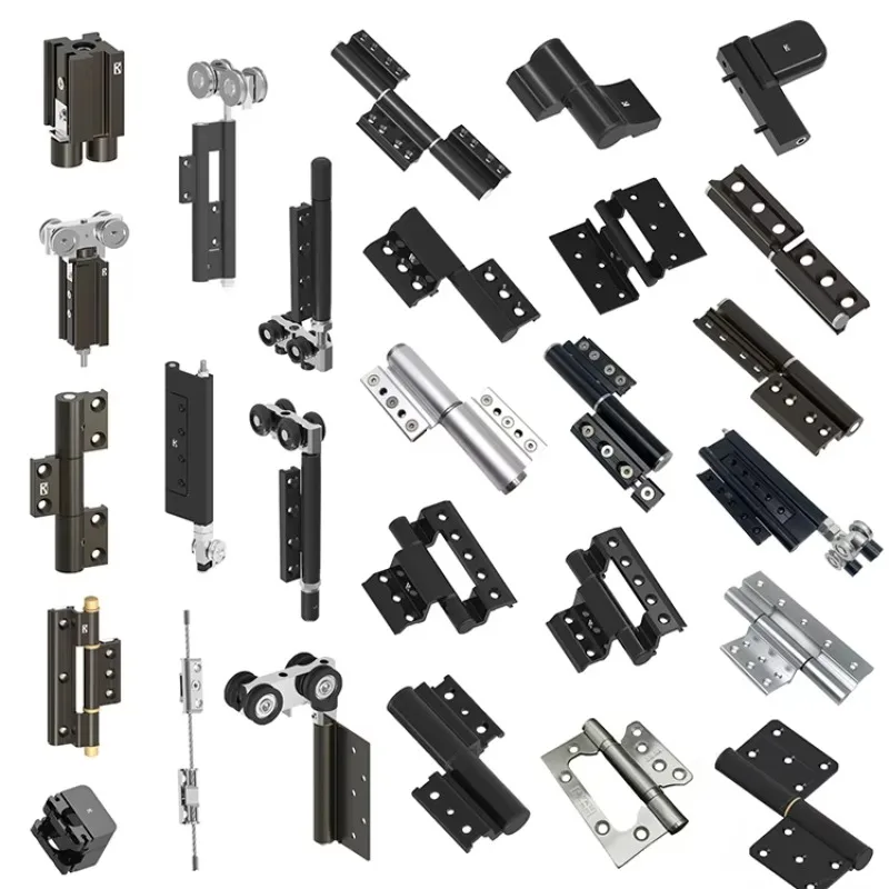 

Heavy duty gate automatic closing black window accessories hydraulic hardware pivot automatic folding aluminum adjustable