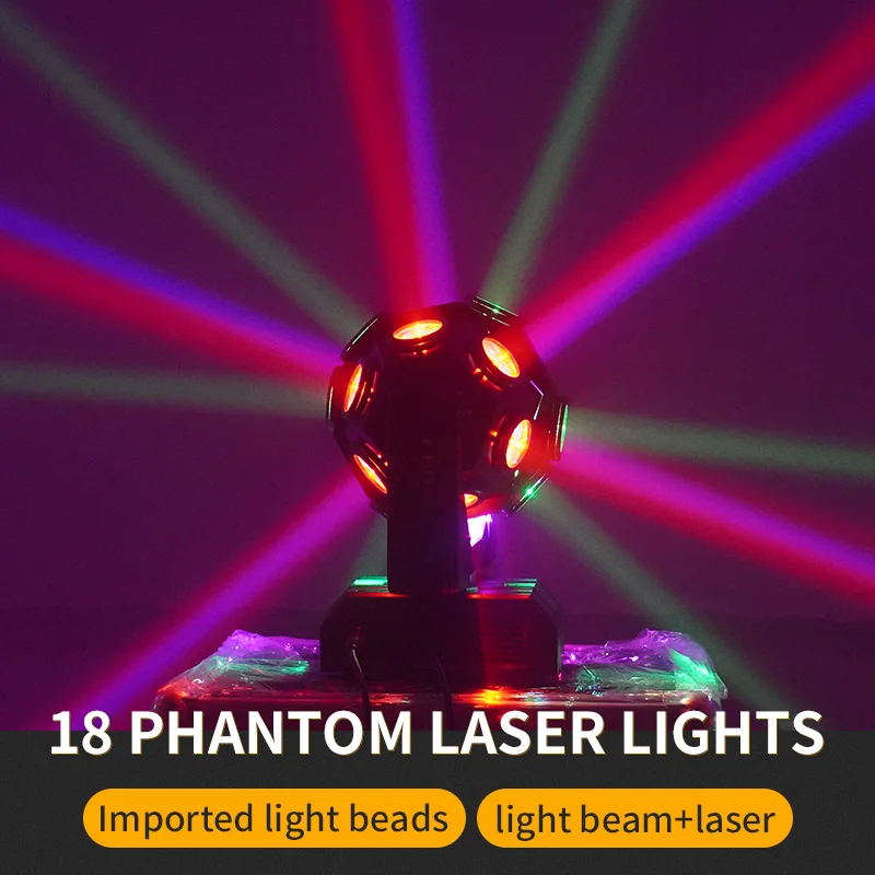 

Led 18x10W Moving Head Beam Light Stage Red And Green Laser Light Professional DJ Disco Party Laser Beam Lights for Night Club