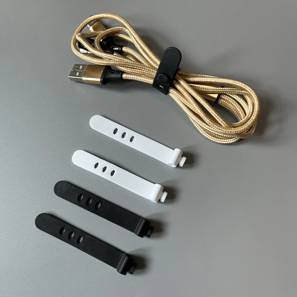 50pcs Cable Organizer Ties Clip Charger Cord Management Silicone Wire Manager Mouse Earphone Holder Data Line Winder Straps