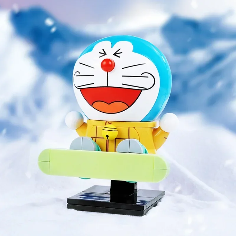 Keeppley Building Blocks Doraemon Series Round Splicing Educational Toys Doraemon Cat Model Desktop Ornaments Halloween Gift