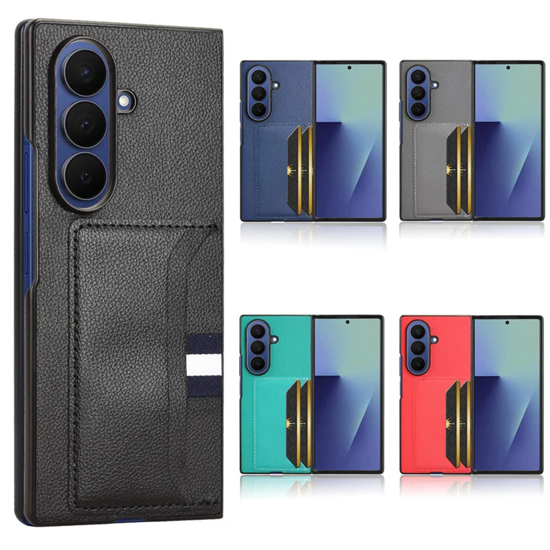 For Samusng Galaxy Z Fold 7 5G Case Insert Card Soft Leather Scratch-resistant Phone Case For Galaxy Z Fold 7 5G Fold Cover