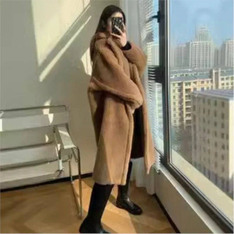 Mixed fur coat long cut