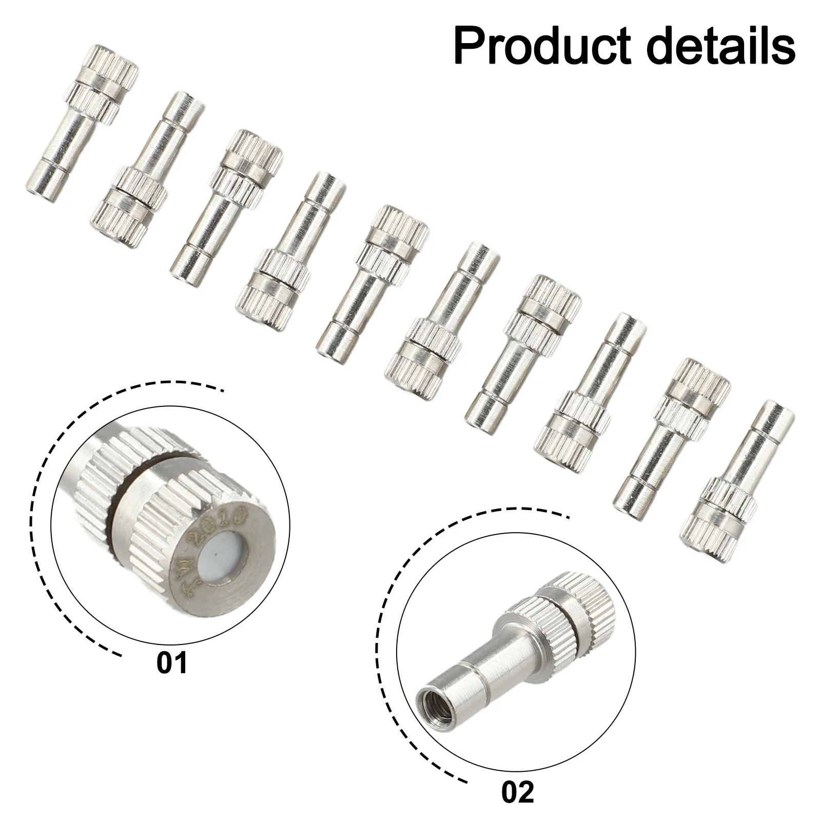 10 Pieces 6mm Spray Nozzle with Fast Connect Design for Misting System in Garden Patio Lawn Greenhouse Fog Cooling