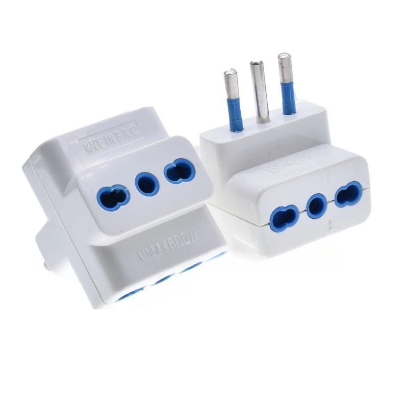 1 way to 3 way Italian to Italian 3 pins plug travel adaptror 10A for Chile, Uruguay, Italy