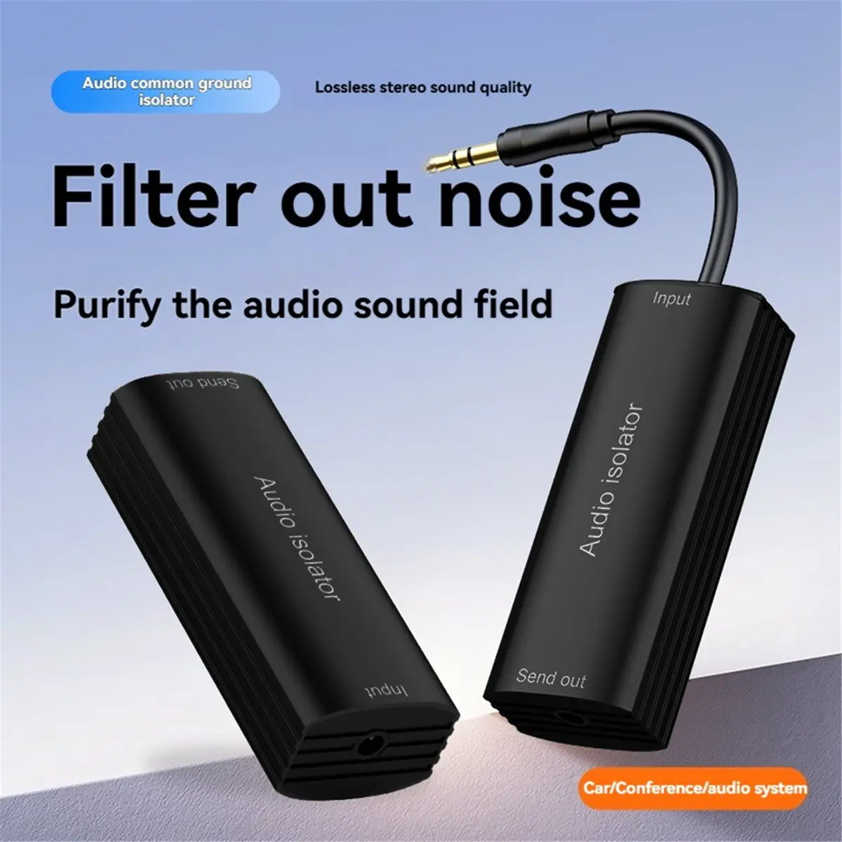 3.5mm Audio Common Ground Isolator Anti Interference and Noise Canceller Noise Filter for Car Audio System Home Stereo
