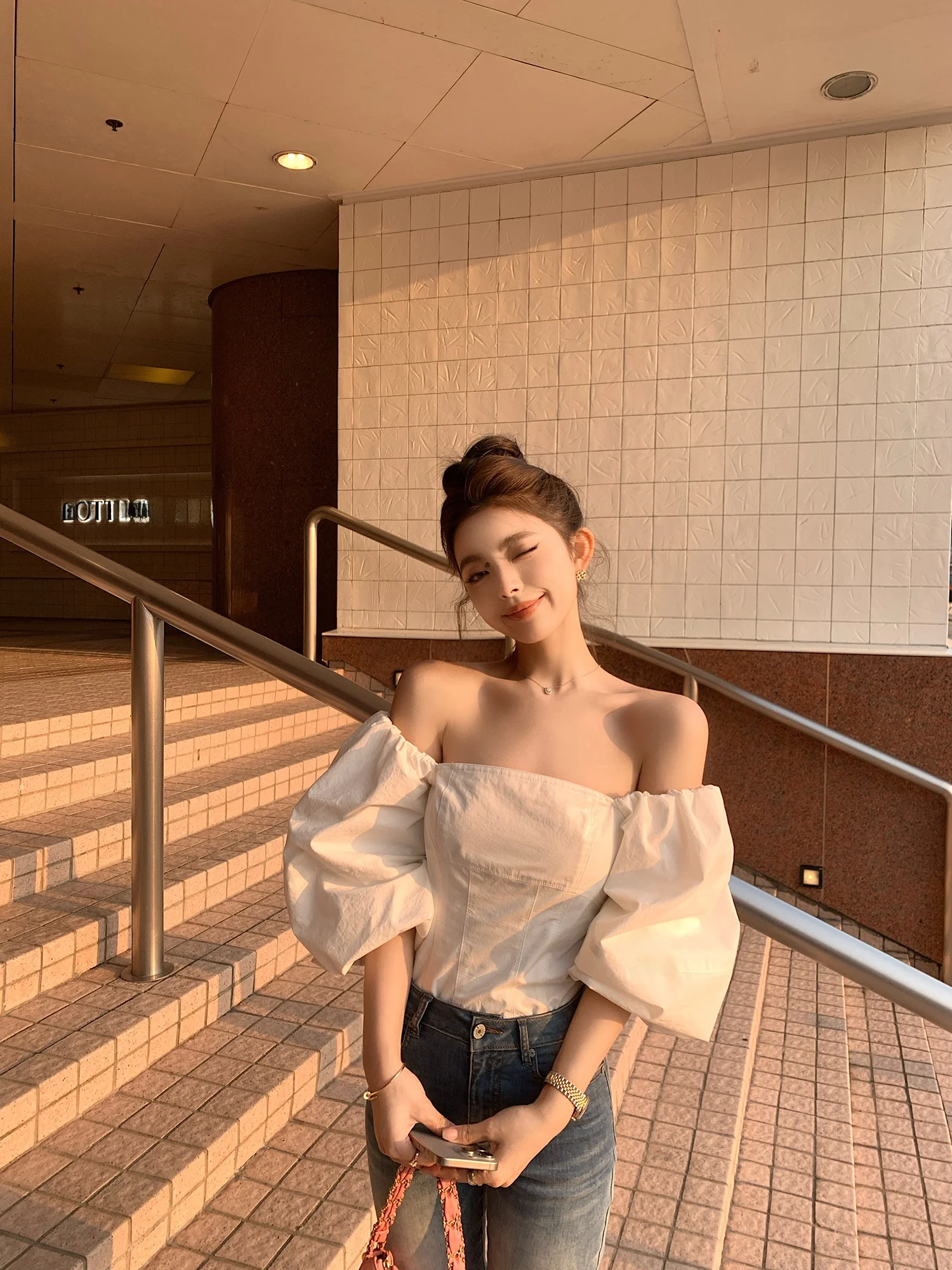 

Lilylikes Charming Princ Bubble Sve Top Vintage Aosphere French Sle Cotton ort Sve irt for Women