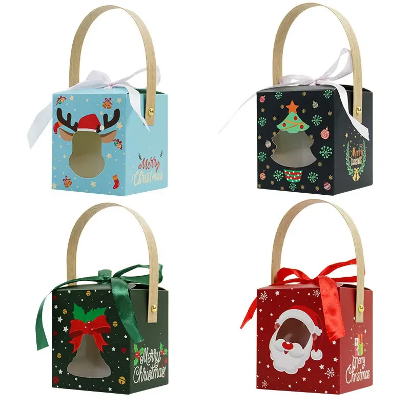 50Pcs 50Pcs Christmas Candy Gift Boxes with Transparent Window Ribbon Portable Handheld Packaging Boxes Xmas Party Favor Treat Boxes - Aliexpress Deal
